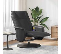 vidaXL Massage Recliner Chair with Footrest Black Faux Leather
