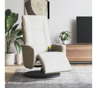 vidaXL Massage Recliner Chair with Footrest Cream Faux Leather