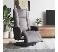 Vidaxl Massage Recliner Chair With Footrest Grey Faux Leather