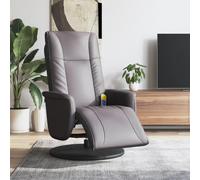vidaXL Massage Recliner Chair with Footrest Grey Faux Leather
