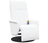 vidaXL Massage Recliner Chair with Footrest, Reclining Chair Sofa for Elderly, Wingback Chair for Living Room, Sofa, Modern Style, White Faux Leather