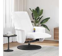 vidaXL Massage Recliner Chair with Footrest White Faux Leather