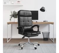 vidaXL Massage Reclining Office Chair Black Faux Leather Adjustable Chair