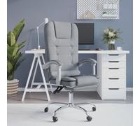 vidaXL Massage Reclining Office Chair Light Grey Fabric