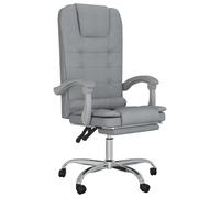 vidaXL Massage Reclining Office Chair Light Grey Fabric Desk Chair Armchair