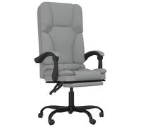 vidaXL Massage Reclining Office Chair Light Grey Fabric Reclining Desk Chair