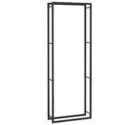 vidaXL Matt Black Firewood Rack - Robust Steel Construction, Ample Log Storage, Weather Resistant, Improves Airflow, Easy Assembly, Fireplace Accessories