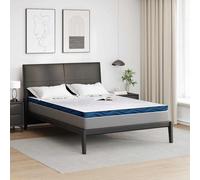 vidaXL Mattress Pads White and blue 140 x 190 cm Gel Memory Foam