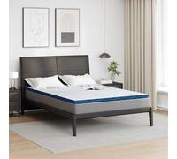 vidaXL Mattress Pads White and Blue 160 x 200 cm