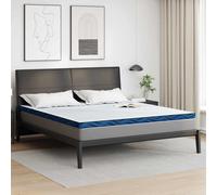 vidaXL Mattress Pads White and Blue 200 x 200 cm