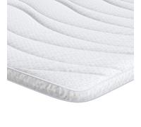 vidaXL Mattress Topper 200 cm, Breathable, Non-Sticky, White Polyester, Ideal for Indoors, Modern and Simple Style, Matte Finish, A Must for Your Room, Thickness of 5.5 cm, Tumble Dry at Low TEM