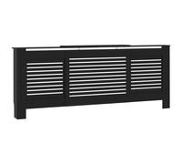 vidaXL MDF Radiator Cover Black - Adjustable 142-205 cm, Slatted Heater Shelf Cabinet for Indoor Furniture