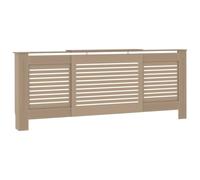 vidaXL MDF Radiator Cover with Adjustable Length 142-205 cm, Brown, Modern Slatted Design, Durable & Easy to Assemble, Shelf Space for Display