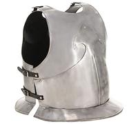 vidaXL Medieval Knight Body Armour Cuirass Breastplate Cosplay Halloween Renaissance Party Theatrical Props LARP Replica Silver Steel