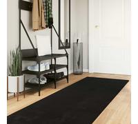 vidaXL Medium Pile Soft and Washable Rug HUARTE Black 750 x 80 cm