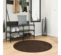 vidaXL Medium Pile Soft and Washable Rug HUARTE Brown Ø 100 CM
