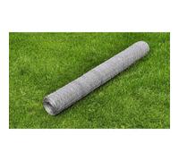 vidaXL Mesh Fence Galvanised Steel Hexagon 1x25 m Silver UK