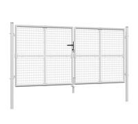 vidaXL Mesh Garden Gate Fence Door Fencing 300x175 cm Silver Galvanised Steel