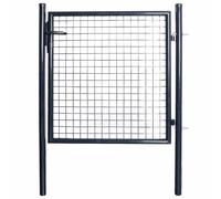 vidaXL Mesh Garden Gate Galvanised Steel 100x100 cm Grey