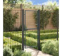 vidaXL Mesh Garden Gate Galvanised Steel 100x250 cm Grey, Black