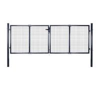 vidaXL Mesh Garden Gate Galvanised Steel 300x100 cm Grey