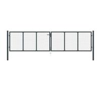 vidaXL Mesh Garden Gate Galvanised Steel 400x100 cm Grey