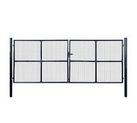 vidaXL Mesh Garden Gate Galvanised Steel 400x150 cm Grey