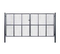 Vidaxl Mesh Garden Gate Galvanised Steel 415X200 Cm Grey