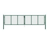 Vidaxl Mesh Garden Gate Steel 390X100 Cm Green Fence Gates