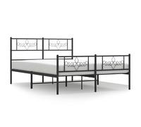 vidaXL Metal Bed Frame Bed Base with Headboard & Footboard Black 5FT King Size
