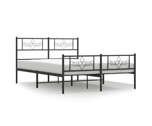 vidaXL Metal Bed Frame Bed Base with Headboard & Footboard Black 5FT King Size