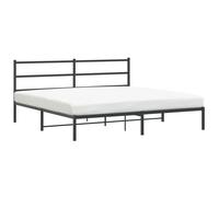 vidaXL Metal Bed Frame without Mattress with Headboard Black 180x200cm