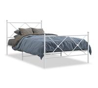 vidaXL Metal Bed Frame with Headboard and Footboard, Bed Base for Bedroom, Mattr