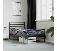 vidaXL Metal Bed Frame with Headboard and Footboard Black 100x190 cm 04 UK HOT
