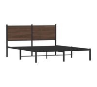 vidaXL Metal Bed Frame without Mattress Brown Oak 140x200 cm