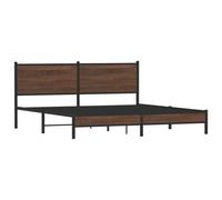 vidaXL Metal Bed Frame with Headboard Bed Base Bedstead Brown Oak 160x200 cm