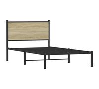 vidaXL Metal Bed Frame without Mattress Sonoma Oak 107x203 cm