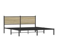 vidaXL Metal Bed Frame with Headboard Bed Base Bedstead Sonoma Oak 183x213 cm