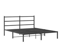 vidaXL Metal Bed Frame with Headboard Bed Base Black 150x200 cm King Size