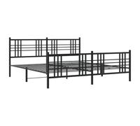 vidaXL Metal Bed Frame without Mattress with Footboard Black 183x213cm, Black