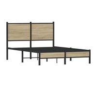 vidaXL Metal Bed Frame without Mattress Sonoma Oak 120x190 cm Small Double