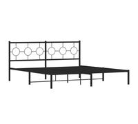 vidaXL Metal Bed Frame without Mattress with Headboard Black 180x200cm