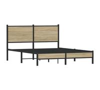 vidaXL Metal Bed Frame without Mattress Sonoma Oak 150x200 cm King Size