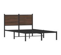 vidaXL Metal Bed Frame without Mattress Brown Oak 120x190 cm Small Double