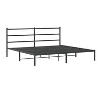 vidaXL Metal Bed Frame with Headboard Mattress Foundation Black 193x203 cm