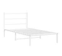vidaXL Metal Bed Frame without Mattress with Headboard White 100x190cm