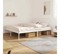 vidaXL Metal Bed Frame with Headboard White 183x213 cm 03 UK HOT
