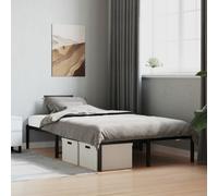 (black, 120 x 190 cm) vidaXL Metal Bed Frame Home Bedroom Bed Base Mattress Foundation Bedstead
