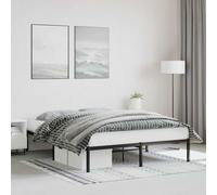 vidaXL Metal Bed Frame without Mattress Black 160x200cm