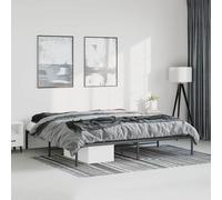 vidaXL Metal Bed Frame without Mattress Black 193x203cm